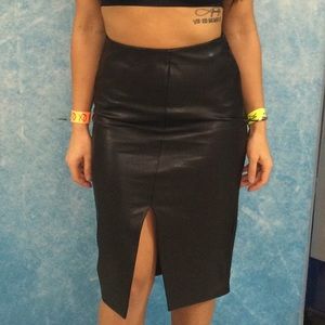 Babaton Vegan leather pencil skirt